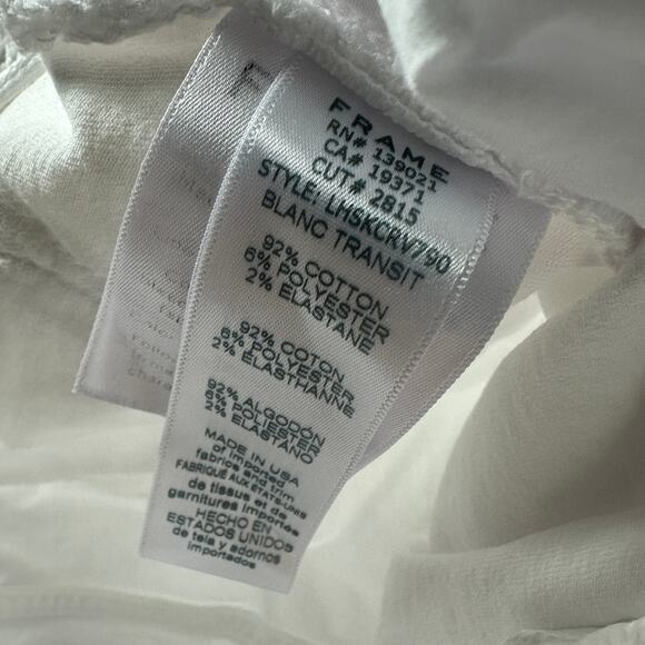 FRAME Le High Skinny Crop Jeans White Distressed Frayed Hem Stretch Denim 30 - Picture 11 of 16